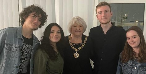 Gateshead College media students Jake Ellen Elice and Fraser