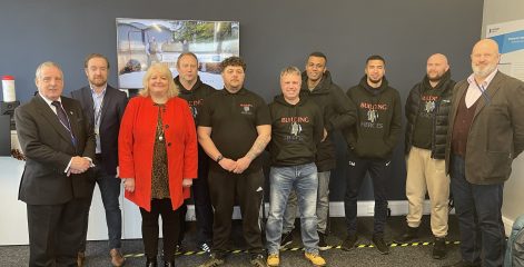 Gateshead College principal David with Building Heroes graduates