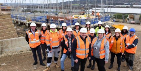 BuildNE students on a site visit to RISE