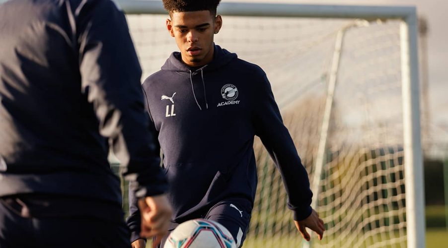Gateshead FC Academy player on pitch